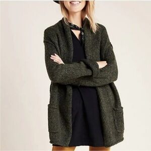 Anthropologie Olive Green Josie Open Cardigan